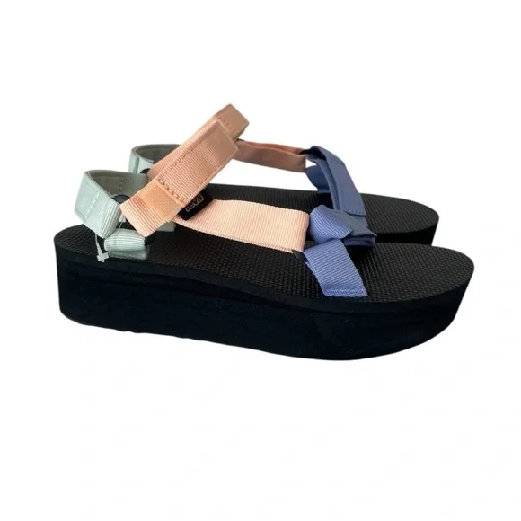 Free People Teva Flatform Platform Universal Light Weight Colorblock Sandals New - Picture 11 of 16